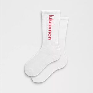 lululemon athletica White and Pink Athletic Socks